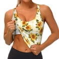 thumbnail image 3 of Pofeuu Light Green Plaid Sunflower Print Sports Bra for Women Sexy Vest Yoga Running Gym Fitness Crop Bras Tops-Large, 3 of 8