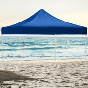 Stalwart 10x10 ft Pop Up Canopy Tent - UPF30 Beach Tent Sun Shelter, Blue