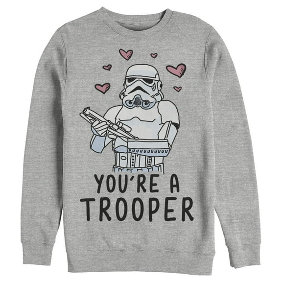 Men's Star Wars Valentine's Day You're A Trooper Sweatshirt Athletic Heather Small