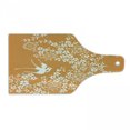 thumbnail image 1 of Japanese Cutting Board, Oriental Floral Japanese Style Flying Birds Pastel Colored Spring Pattern, Decorative Tempered Glass Cutting and Serving Board, Wine Bottle Shape, Marigold White, by Ambesonne, 1 of 1