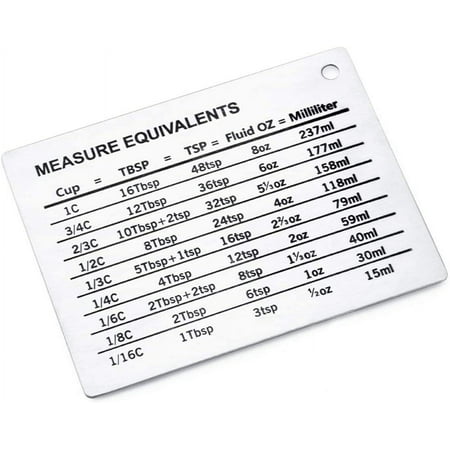 

HYKE Magnetic Kitchen Ba Conversion Chart Stainless Steel Conversion Refrigerator Magnet Chart for Cups Tablespoons Teaspoons Fluid Oz Milliliters For Coo and Ba Recipes