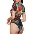 thumbnail image 2 of Rateoe Vibrant Bouquet Waterfall Printed Women Rash Guard Short Sleeve,Tummy control Swimsuit Surfing Swimsuit Bathing Suit Short-sleeved Onesie UPF 50+ -X-Large, 2 of 7