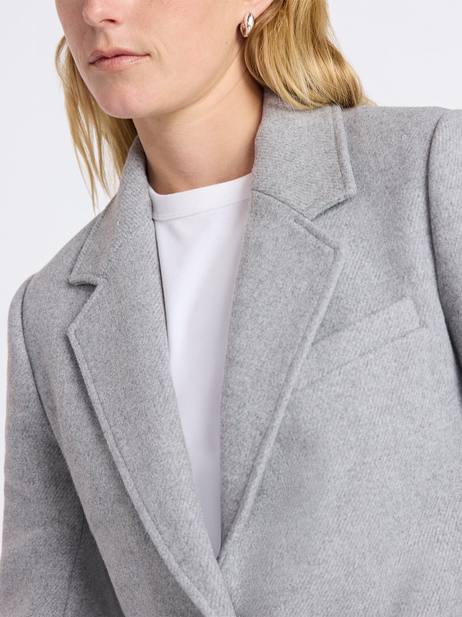 Free Assembly Women's and Women's Plus Single-Breasted Blazer with Ribbed Cuffs, Sizes XS-4X
