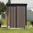 thumbnail image 2 of AngLink Metal Storage Shed Organizer,Patio 6ft x4ft Bike Shed Garden Shed, Metal Storage Shed with Lockable Door,Tool Cabinet with Vents and Foundation for Backyard,Lawn,Garden-Brown, 2 of 19