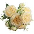 thumbnail image 2 of SPRING PARK 1Pc 5-Head Fake Roses for DIY Wedding Bouquets Centerpieces Arrangements Party Baby Shower Party Home Decorations, 2 of 7