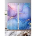 thumbnail image 3 of Sheer Curtain Panels Purple Blue Marble Rod Pocket Voile Window Curtains Abstract Art Window Treatments Ligh Filtering Privacy Curtain Drapes for Bedroom Living Room 2 Panel Set 84 Inch Length,, 3 of 9