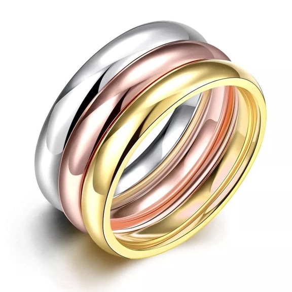 Stainless Steel Band Wedding Set Ring Womens Unisex B432