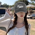 thumbnail image 1 of Sokhug Hat for Men Women, Letter Graphic Print Adjustable Cotton Baseball Cap Washed Cotton, 1 of 6