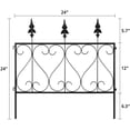 thumbnail image 4 of Oumilen Outdoor Decorative Garden Fence 24in x 24in Black Coated Metal, Set of 5, 4 of 7