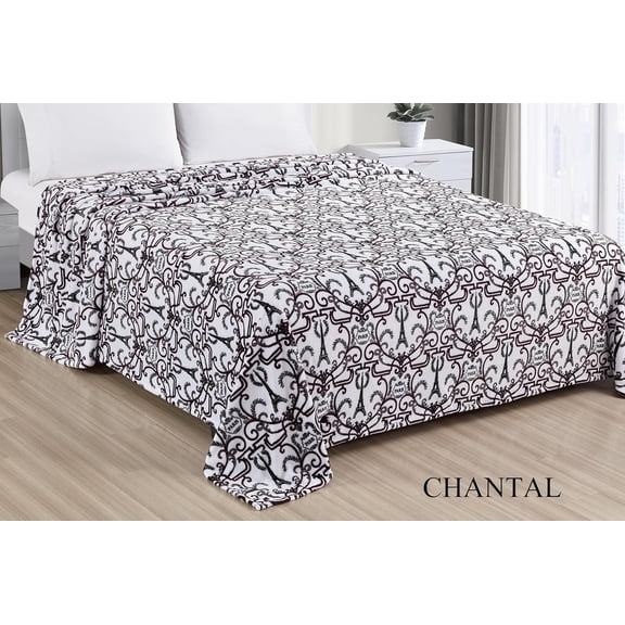 Faith, Hope, Love Home Décor Chantal King Size Plush Blanket - Soft and Cozy White Blanket