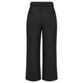 thumbnail image 4 of AOMPMSDX Pants For Women Womens Casual Wide Leg Dress Pants High Waist Tailored Button Down Trousers With Pockets Black Daily Trousers M, 4 of 6