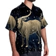 thumbnail image 2 of Taurus Constellation Men's Short Sleeve Beach Shirts, Casual Button Down Poplin Printed Summer Tops - Unisex, 2 of 6