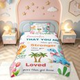 thumbnail image 3 of meiyoeat Inspirational Quote Cute Cartoon Dinosaur Twin Duvet Cover for Boys Girls, Tropical Beach Animal Twin Bedding, Polkadot Reversible, 2-Piece, 1 Duvet Cover and 1 Pillowcase, 3 of 6