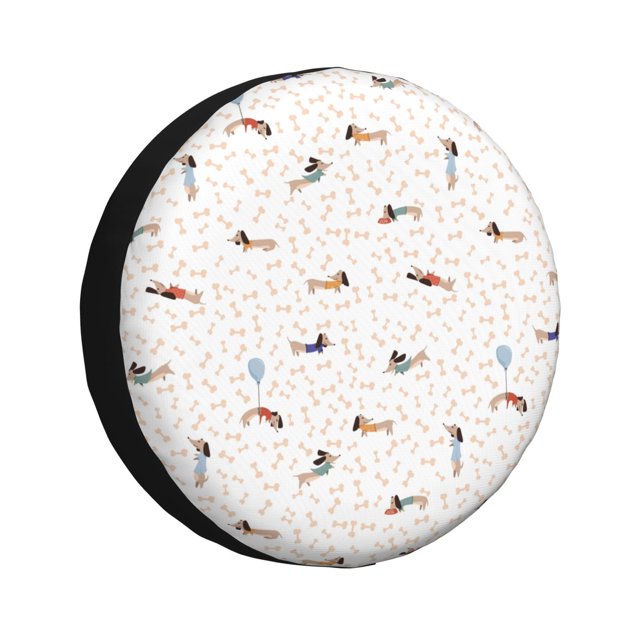 Balery Dachshund Dog Puppy Cubiertas para Neumáticos - Protector Resistente para Neumáticos de Camioneta, SUV, Remolque, Camper y RV-17 inch