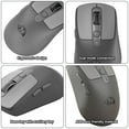 thumbnail image 4 of Ratón Inalámbrico para Juegos Compatible Con Dientes BT5.0/4.0 + 2 4 Ghz Recargable (gris) Azul, 4 of 9