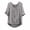 Gray, variant on Women's Casual Linen Tops Summer Solid Color Temperament V-neck Loose Comfy 3/4 Sleeve Top Beige XXL