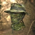 thumbnail image 2 of Gyexs Camo Boonie Sun Hats with Balaclava - Mens Face Mask UV Protection Bucket Hat for Fishing Hiking, Green, One Size, 2 of 4