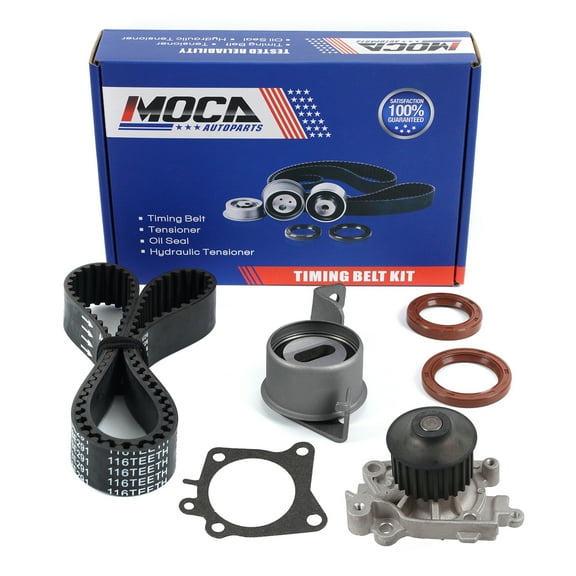 MOCA AUTOPARTS Timing Belt Kit with Water Pump Fit for 1997-2002 Mitsubishi Mirage LS ES DE 1.8L SOHC