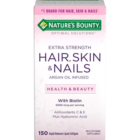 Nature's Bounty Optimal Solutions Hair, Skin & Nails Extra Strength, 150 (Best Vitamins And Minerals For Hair Growth)