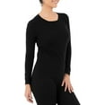thumbnail image 6 of Fruit of the Loom Women's Micro Waffle Premium Thermal Underwear Tee Shirt, Black, M, 6 of 6