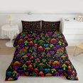 thumbnail image 2 of Homewish Abstract Gradient Skull 3 Pieces Queen Comforter Set for Boys Girls,Gothic Style Ultra Soft Bedding Sets,Colorful Botanical Mushroom Bedding Comforter Set Breathable,Super Cozy Room Decor, 2 of 8