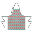 thumbnail image 2 of Red Teal Checkerboard Checkered Pattern Apron-Garden Aprons for Women with Pockets-Cotton Linen Waterproof Kitchen Cooking Gardening Aprons Adjustable for Kitchen,Cooking,BBQ and Salon 33x27 Inch, 2 of 7