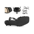 thumbnail image 2 of BLISSFUL STEP Knot Lace Up Strappy Square Toe Kitten Heel Sandals for Women Black 6, 2 of 6