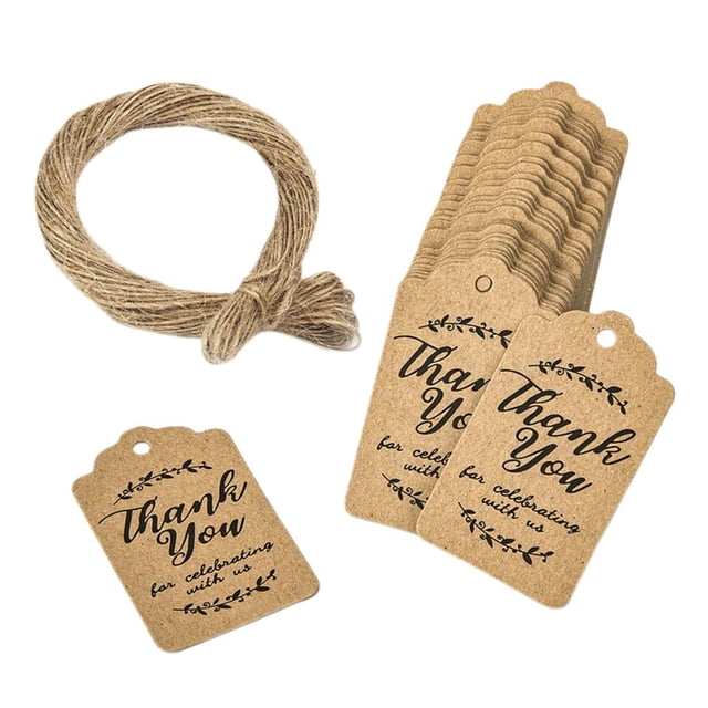 Paquete De 100 Etiquetas De Agradecimiento Etiqueta forma forma forma De Papel Kraft Con Perfecto Para Decoraciones De Regalos Shower, Bod perfecl Etiquetas colgantes de papel Kraft