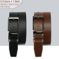 thumbnail image 5 of YOORAN Men's Belt Reversible Leather 1.25",Two-in-One Classic Dress Black Belt, Adjustable, 5 of 6
