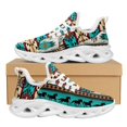 thumbnail image 1 of Zapatillas deportivas con plataforma antideslizantes para exteriores, con estampado étnico tribal azteca, de malla y absorción de impactos, vulcanizadas, nuevas, 1 of 6
