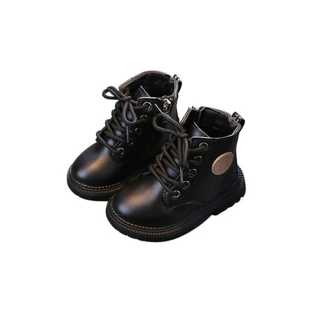 

SAYOO Little Girls Boys Ankle Boots Casual Lacing Zipper Outdoor Fall Winter Fashion Martin Boots