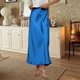 thumbnail image 4 of LWavelet Satin Maxi Skirt Women Elegant Evening Party Flowy Versatile Bottoms Sky Blue M, 4 of 5