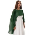thumbnail image 5 of Miaeowve Women Soft Sheer Chiffon Bolero Shrug Wedding Capes Shawl Wrap for Bridesmaid Dress Cover Up Dark Green One Size, 5 of 7