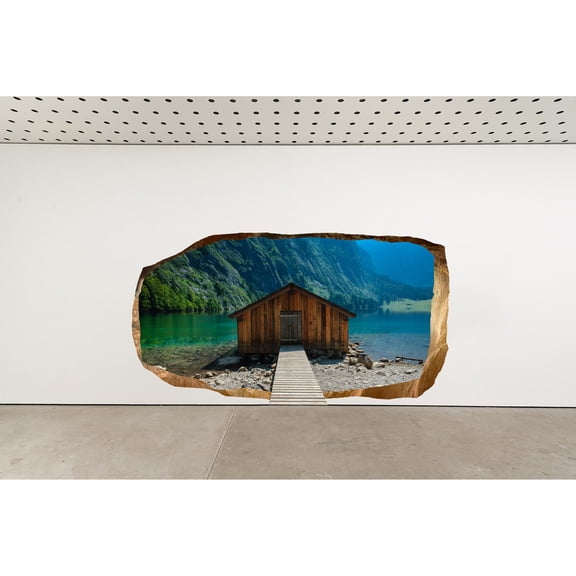 Startonight 3D Mural Wall Art Photo Decor Bridge Gate Dual View Wall Mural Wallpaper Bedroom Landscapes Large 47.24 x 86.61 inch