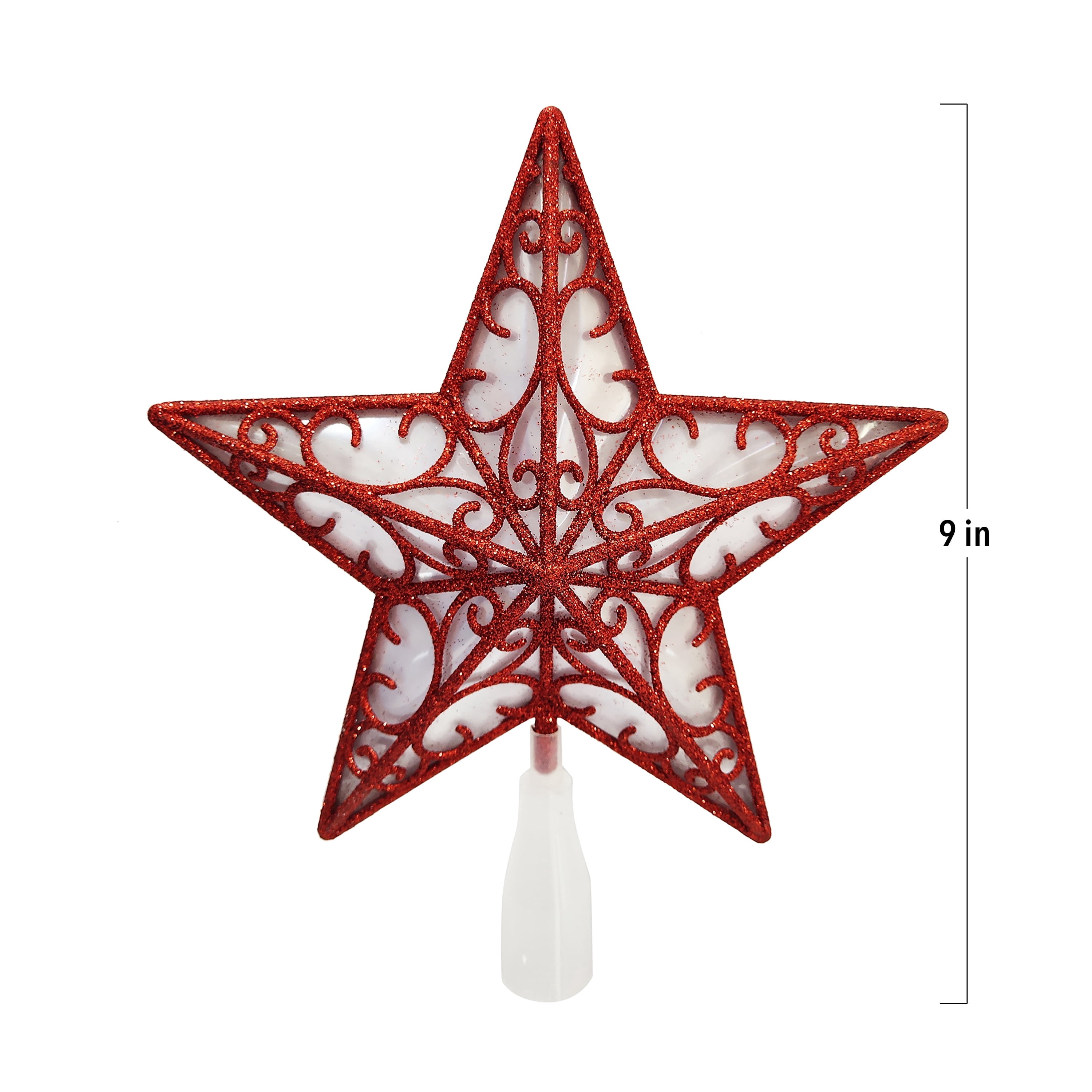 LED Star Christmas Tree Topper, Red, 9", by Holiday Time