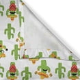 thumbnail image 4 of Ambesonne Cinco de Mayo Valance Pack of 2, Cactus Characters Fun, 54"X12", Lime Green White Mustard, 4 of 5