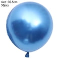 thumbnail image 2 of Chrome Metallic Balloons 50 Pcs 12 Inch Thick Latex Balloons For Birthday Wedding Party Decor -Blue, 2 of 5