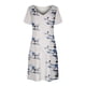 thumbnail image 4 of ICHUANYI Clearance Fashion Women Casual V Neck Printing Loose Elastic Short Sleeve Dress Skirt(White, S) ICHUANYI WER2023081012344, 4 of 5