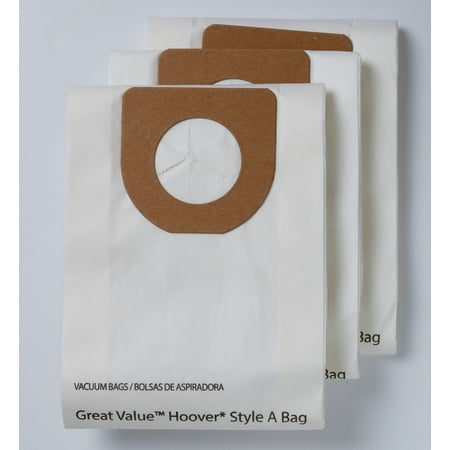 Great Value Hoover Style A Vacuum Bag, 3-Pack, 2332