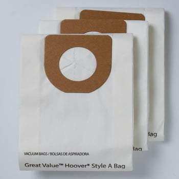 Great Value Hoover Style A Vacuum Bag, 3-Pack, 2332