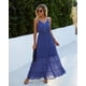 thumbnail image 3 of Vestido PRETTYGARDEN Maxi sin mangas con tirantes finos azul talla M, 3 of 4