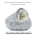 thumbnail image 4 of Plush Hooded Cat Bed - Cozy Semi-closed Cave for Calm and Comfort ShopWise Round, 4 of 14