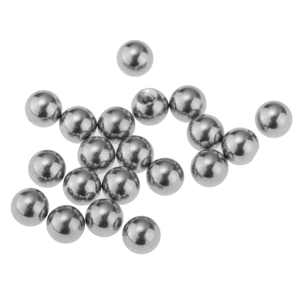 20pcs 5mm Stainless Steel Belly Tongue Nipple Replacement Spare 14g Balls 