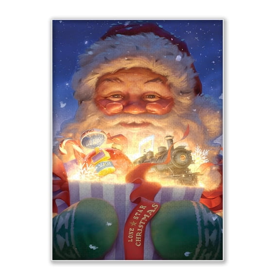 SXFVHN 500-Piece Santa’s Magical Gift Box Wood Jigsaw Puzzle, Eco-Friendly Christmas Train & Candy Scene, Challenging Adult Family Activity, Home Wall Decor, Perfect Holiday Gift (20.5x15in)