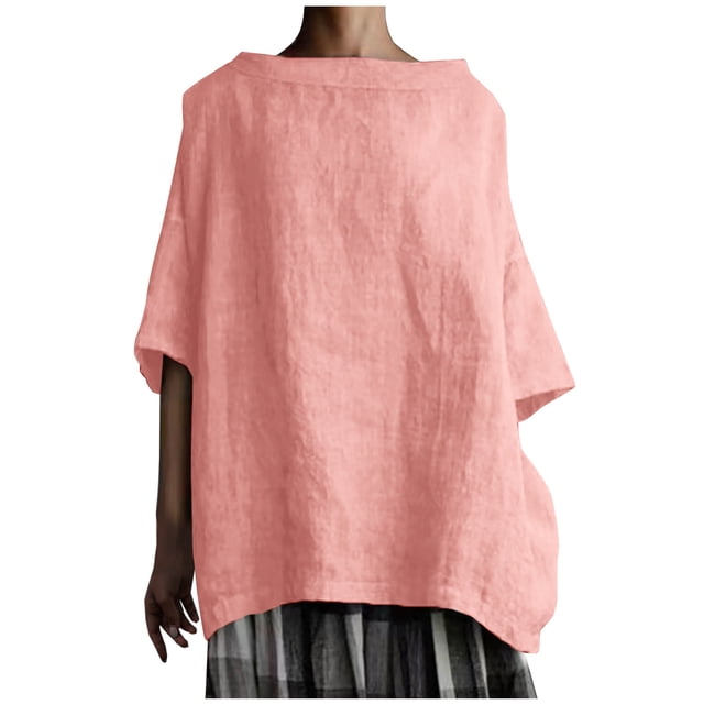 Blouses à Manches Courtes pour Femmes Mode Été Col Rond Uni Haut Sexy Blouse Sexy Hauts d'Été pour Femmes Hauts à Manches Courtes Blouse à Manches Courtes pour Femmes