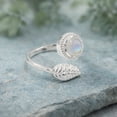 thumbnail image 3 of JAY JOOLS Moonstone Leaf Ring – Sterling Silver Adjustable Ring for Women, 3 of 9