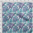 thumbnail image 4 of oneOone Cotton Silk Turquoise Green Fabric Leaves Dress Material Fabric Print Fabric By The Yard 42 Inch Wide, 4 of 6