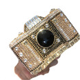 thumbnail image 2 of StyleSack Camera Rhinestone Clutch for Women, Retro Evening Bag with Detachable Strap & Gemstone Lens, 2 of 9