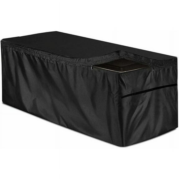 Heavy Duty Deck Box Cover, Oxford Fabric Outdoor Storage Waterproof Protector, Windproof with Adjustable Buckles for Patio Furniture, UV Protection Included