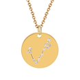thumbnail image 3 of Collier en Acier Titane Serti de Diamants Mode 12 Constellations Bijoux, 3 of 9